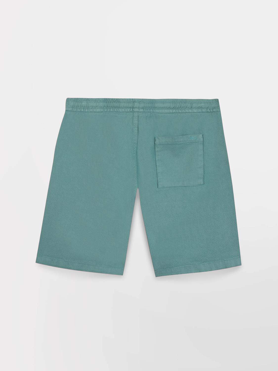 Bermuda homme vert Coton lin FILEPBER