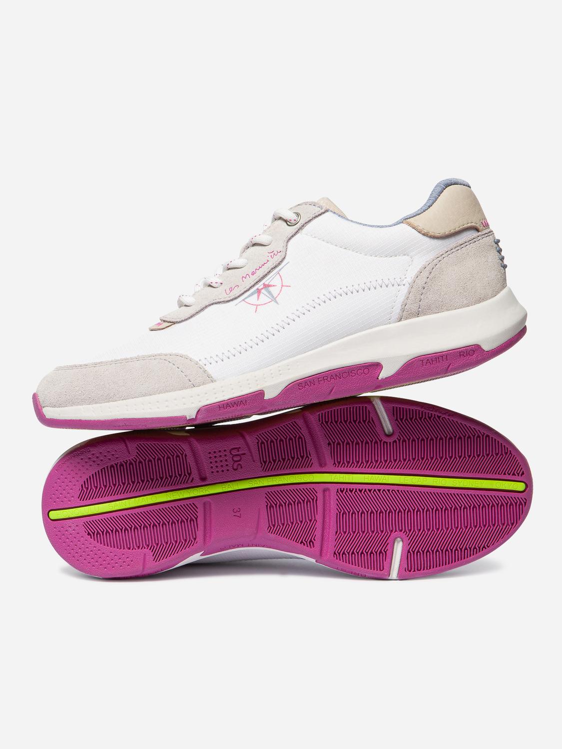 Women's running shoes White and Fuchsia JAZFOIL