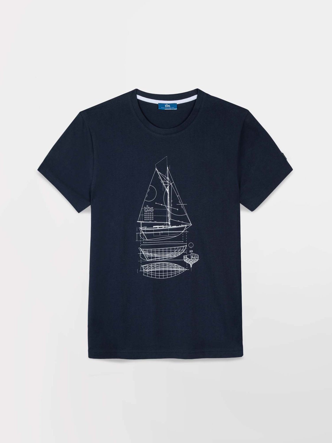 Tee Shirt Homme Print Bateau Coton Biologique Marine