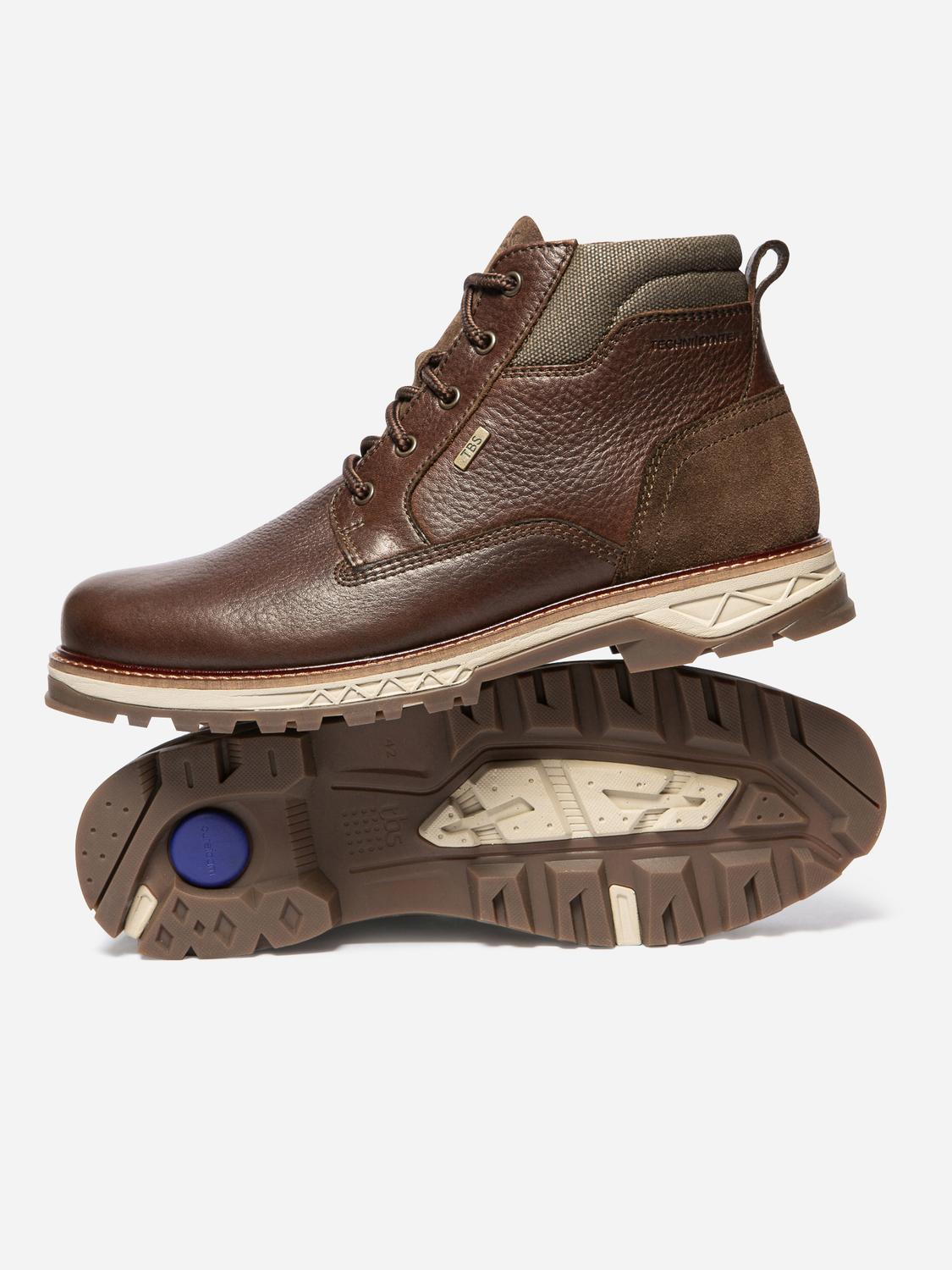 Boots Homme Membrane Imperméable Cuir Marron MONTDOR