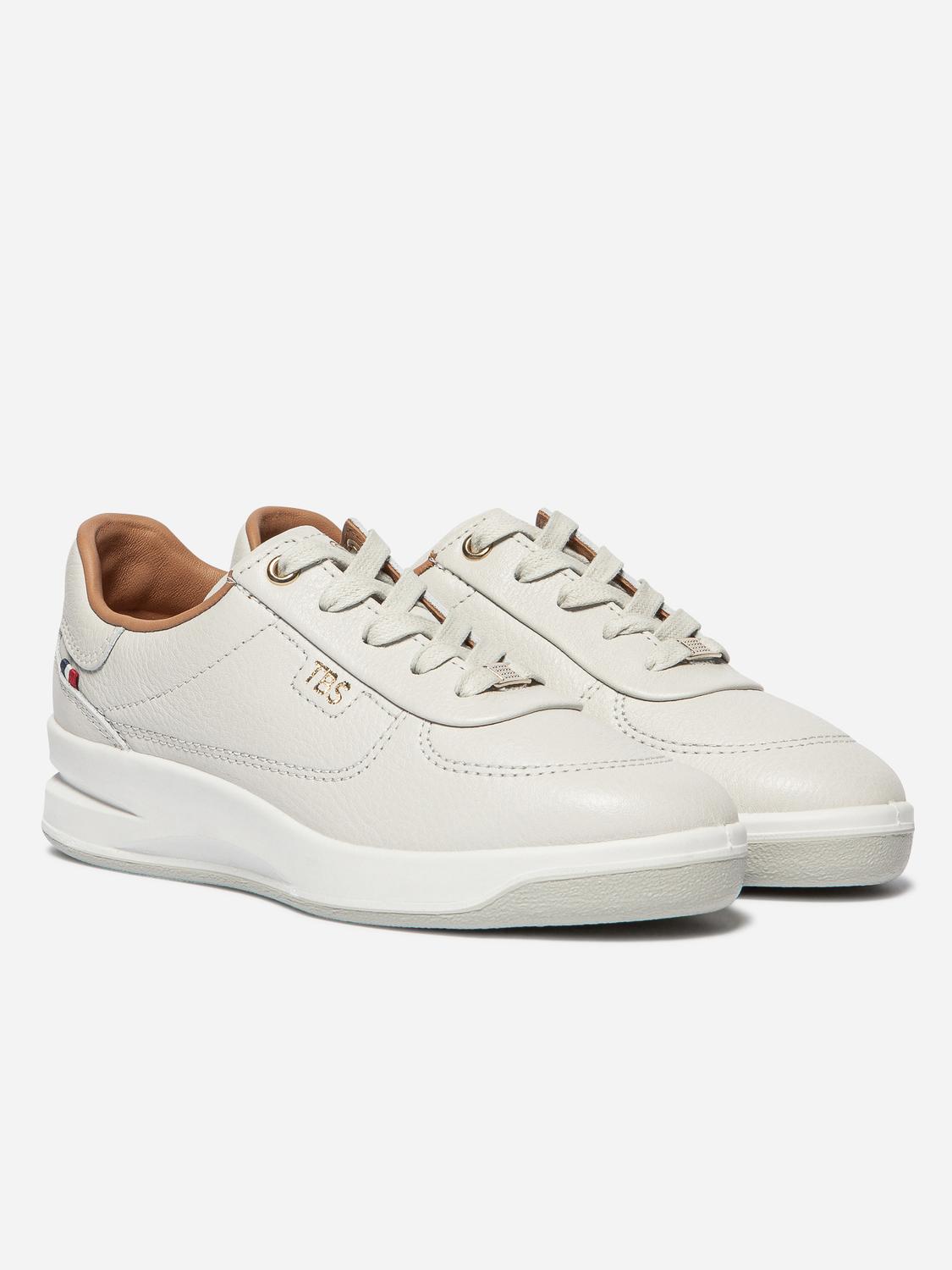 Baskets Cuir Femme Fabriquées en France Blanc BRANILY