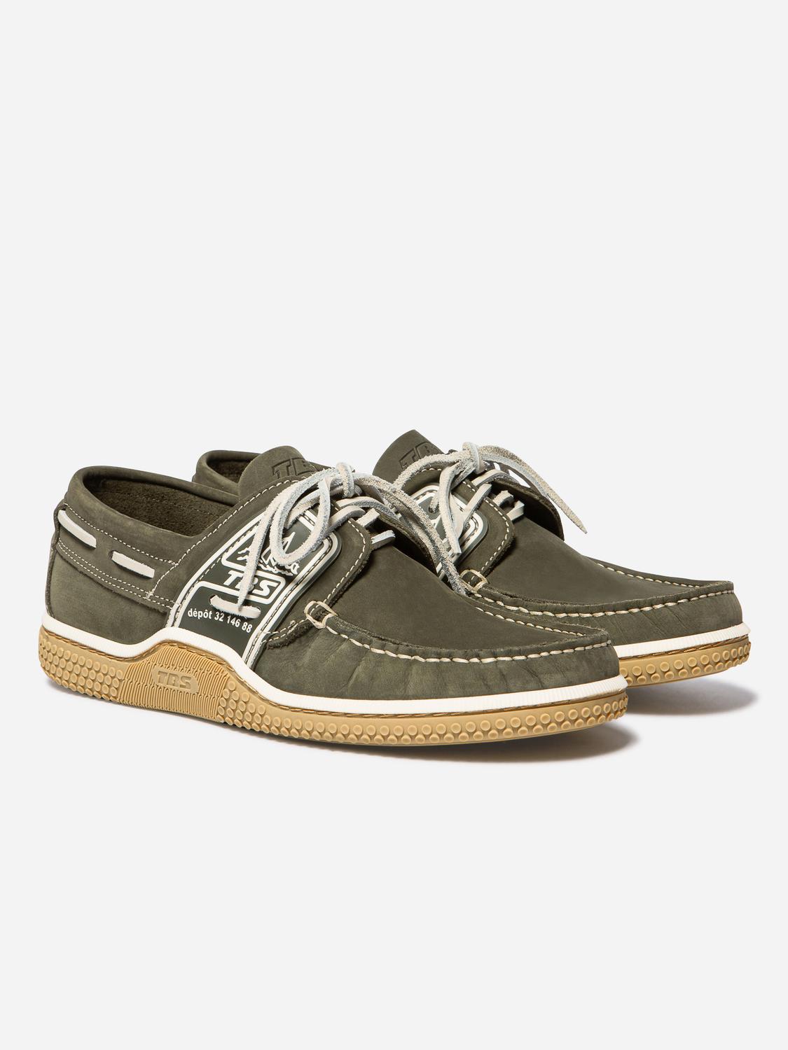 Chaussures bateau homme cactus et miel GLOBEK