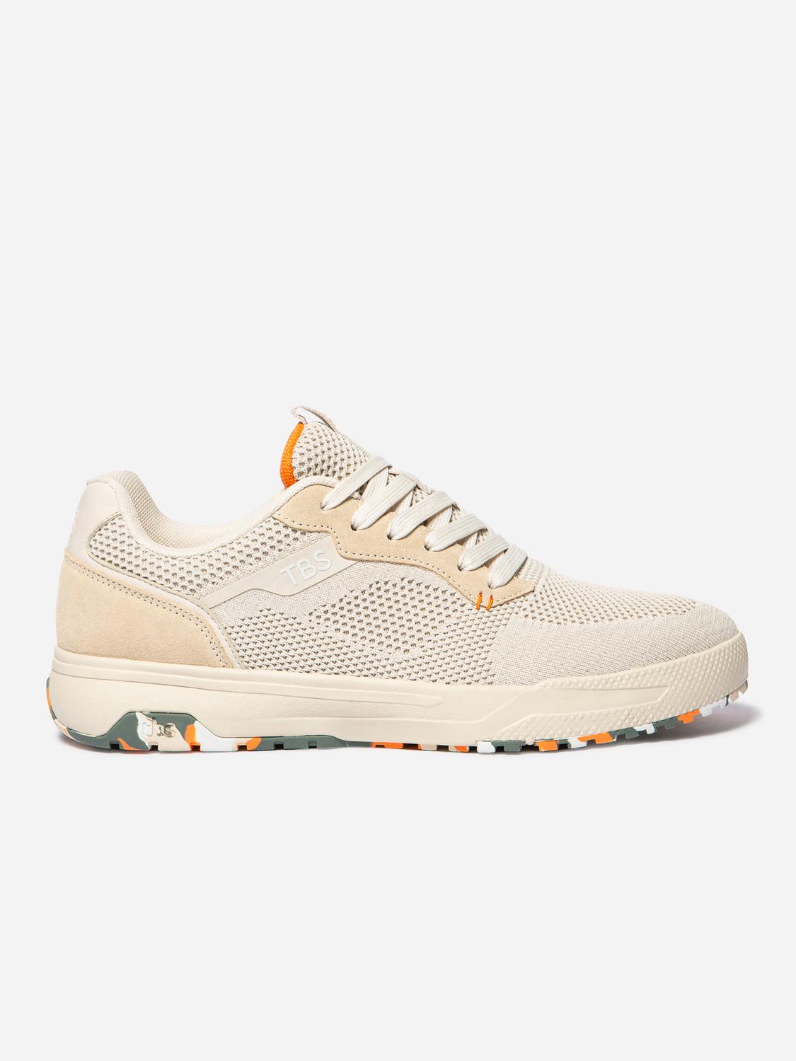 Tennis en toile homme creme et orange NEOPOLE