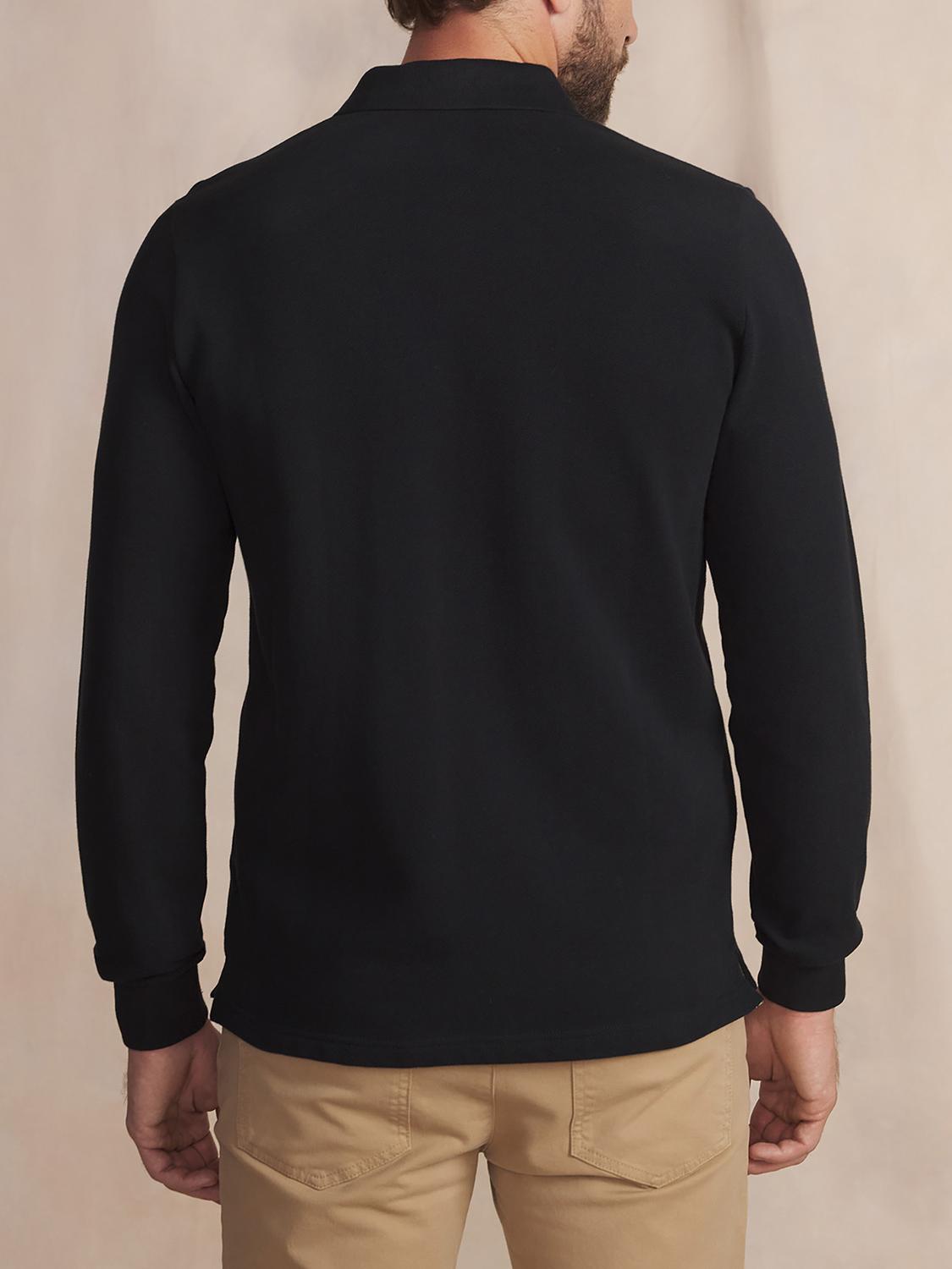 Polo Homme Coton Epais Manches Longues Noir KABYEPOL