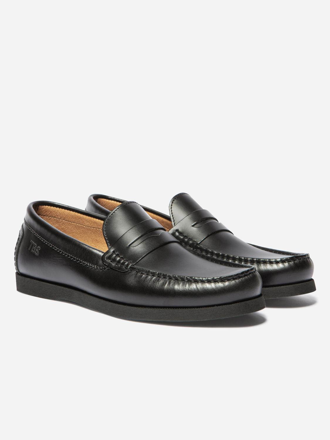 Mocassin Homme Doublée Cuir Noir PEROUSE