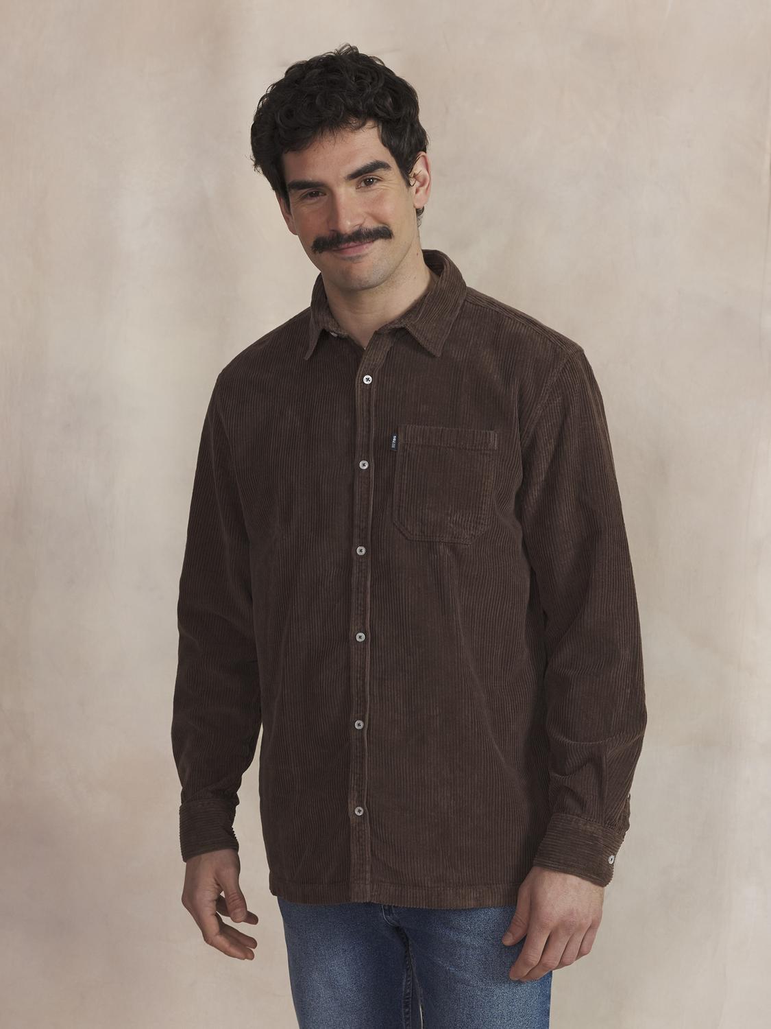 Chemise Homme Coton Brun MAEROCHE