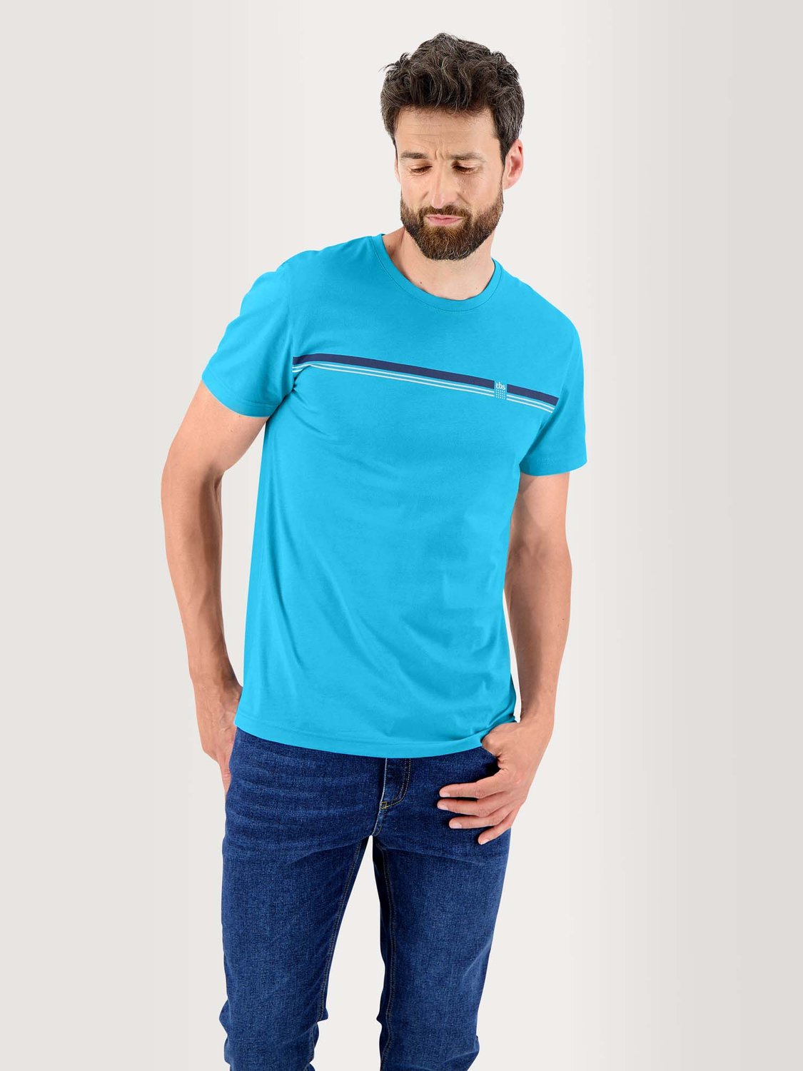 Tee Shirt Homme Manches Courtes Coton Biologique Turquoise
