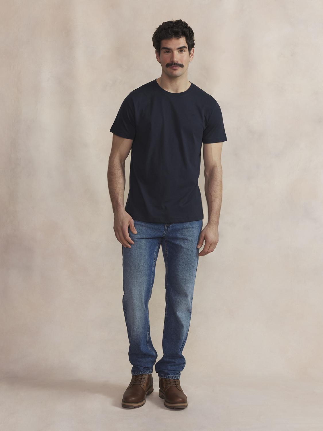 Men's knit T-shirt Navy PIERETEE