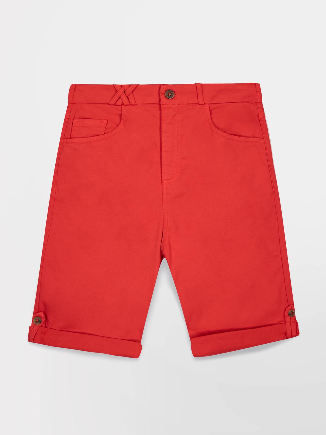 Bermuda Femme Ceinture Semi-élastiquée Rouge SINTAMID