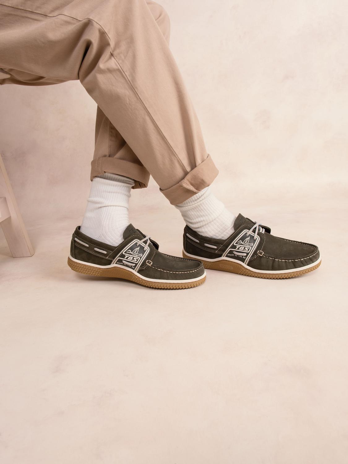 Chaussures bateau homme cactus et miel GLOBEK