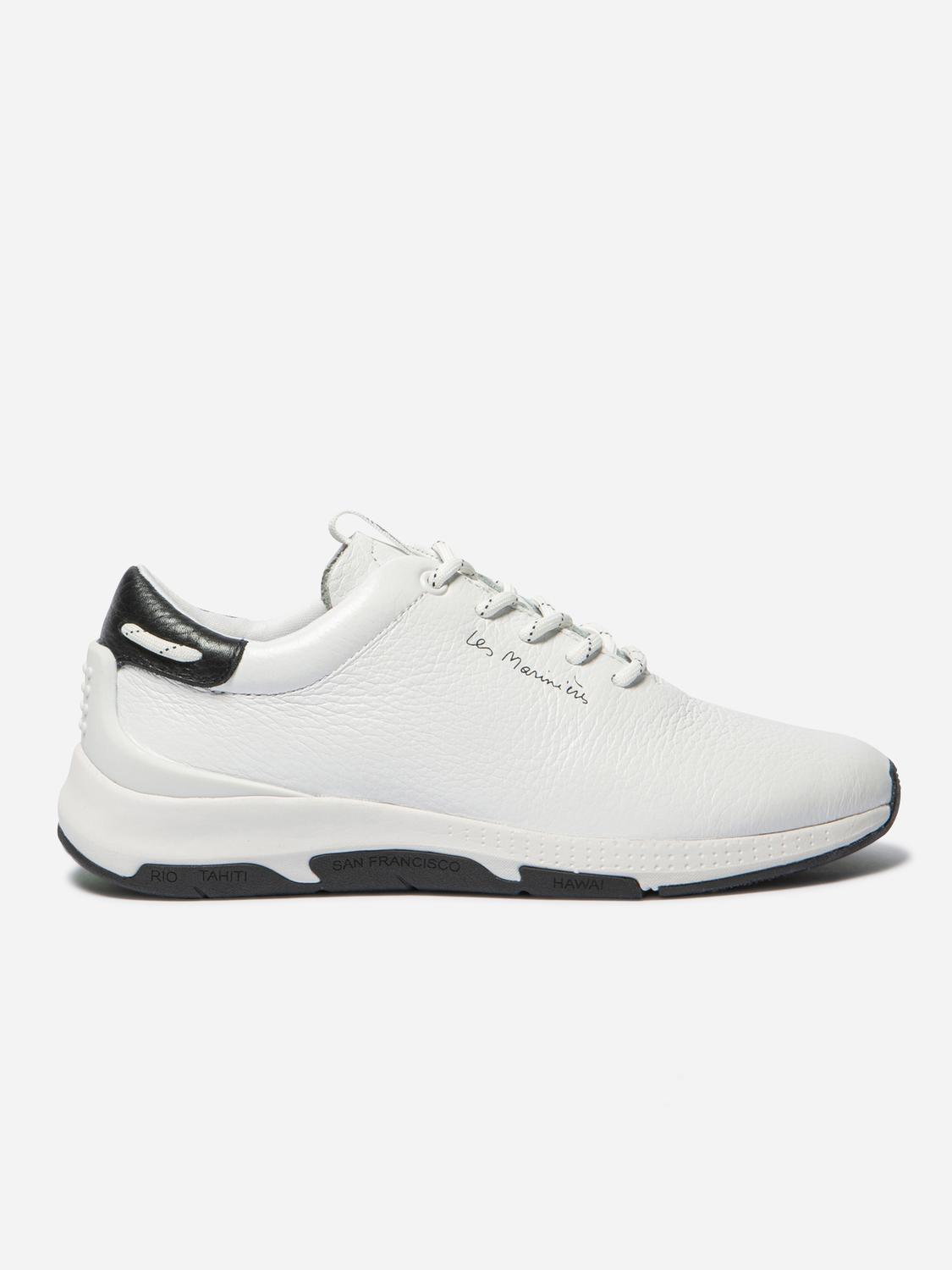 Tennis Femme Confort Cuir Blanc