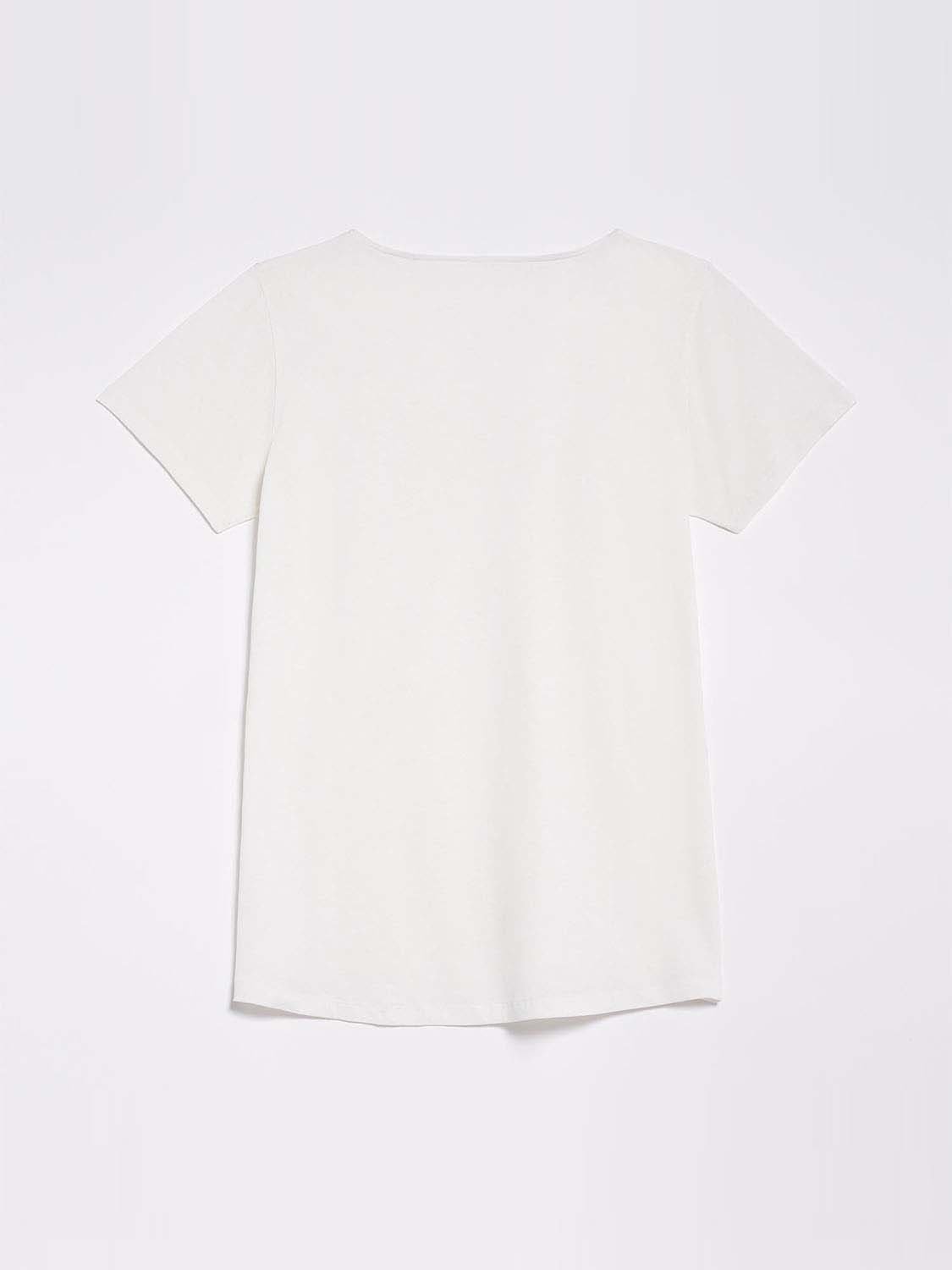 Tee Shirt Femme Coton et Lin Blanc