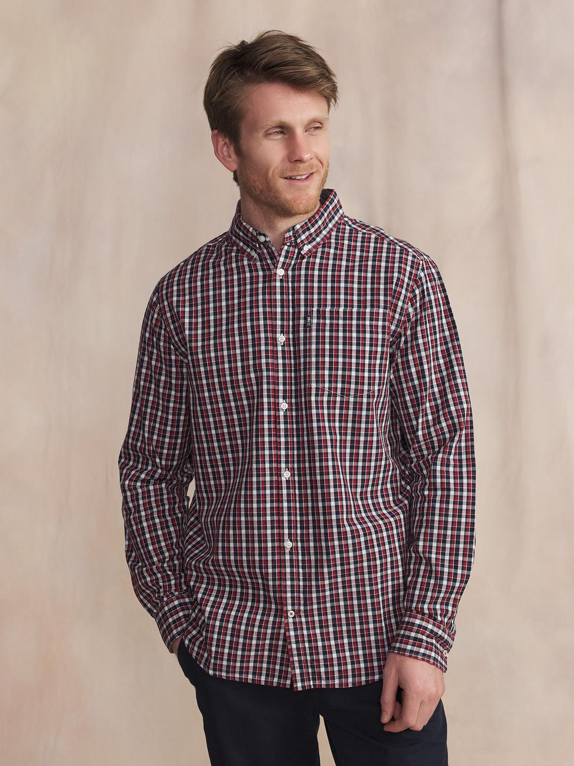 Chemise Manches Longues Rouge YZAELCHE Chemise Manches Longues Rouge YZAELCHE
