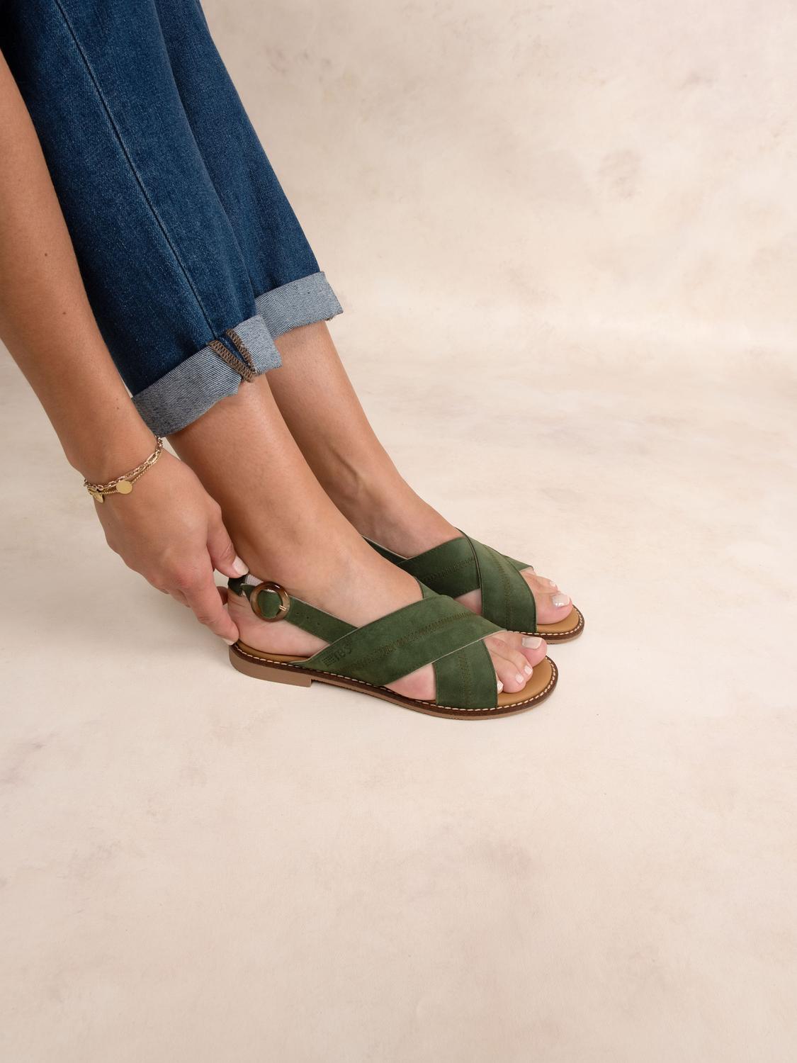 Sandales plates femme kaki ASSIANE