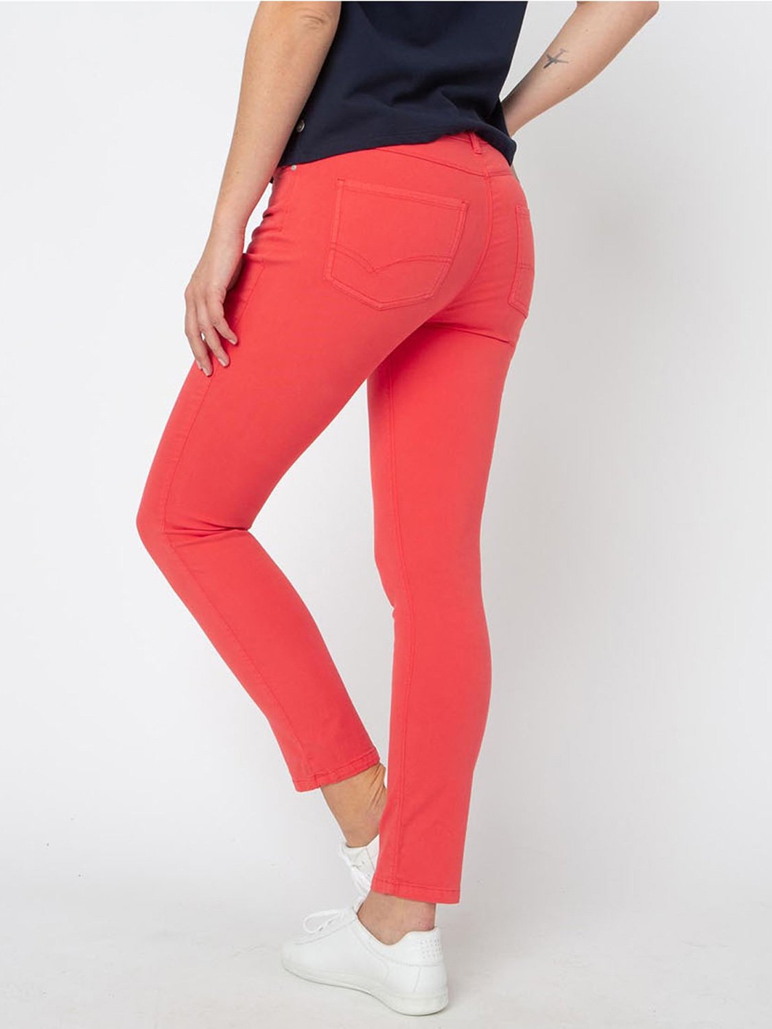 Pantalon Femme Coton Recyclé Rouge