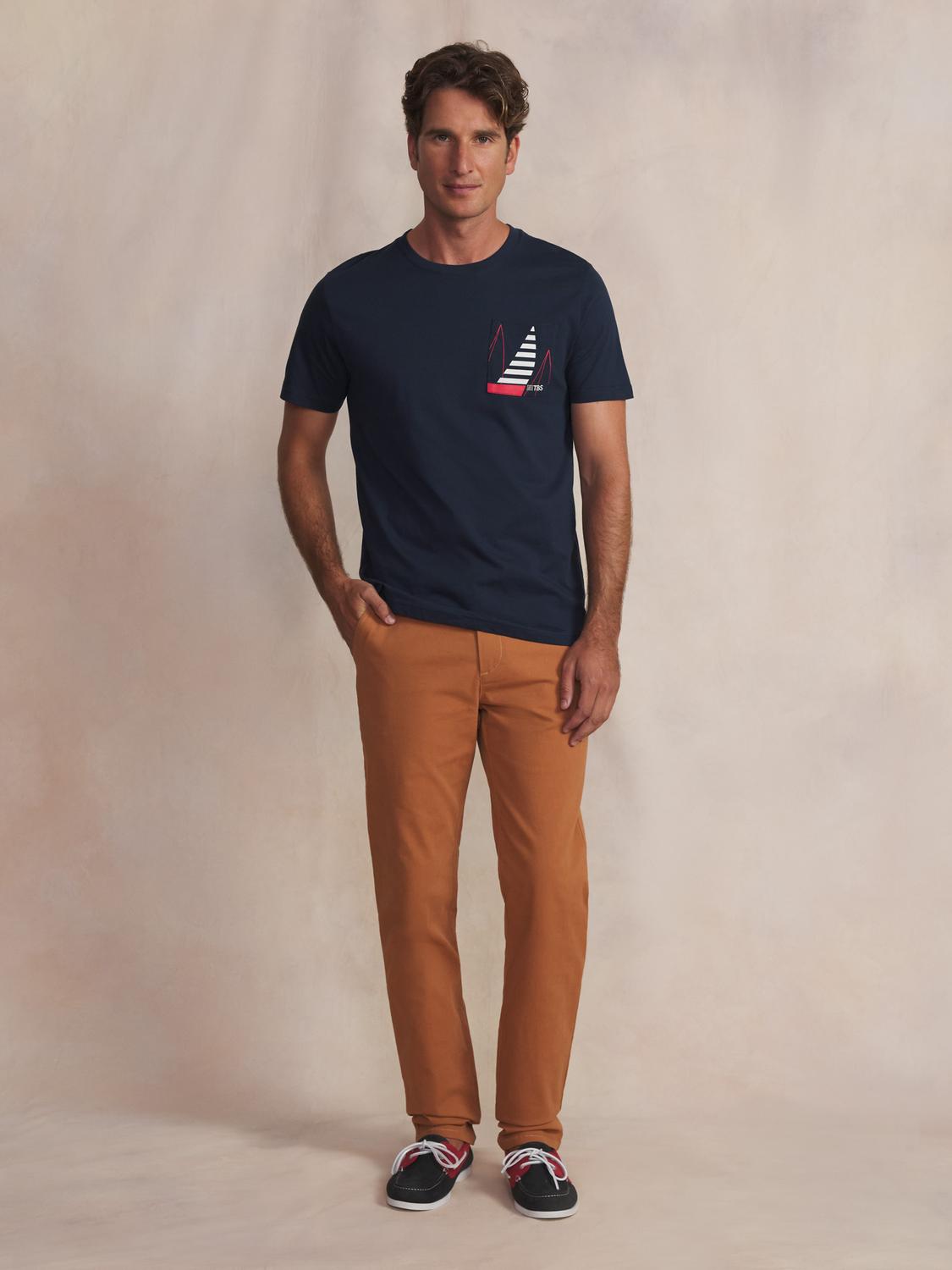 Tee-shirt en maille homme navy DANISTEE