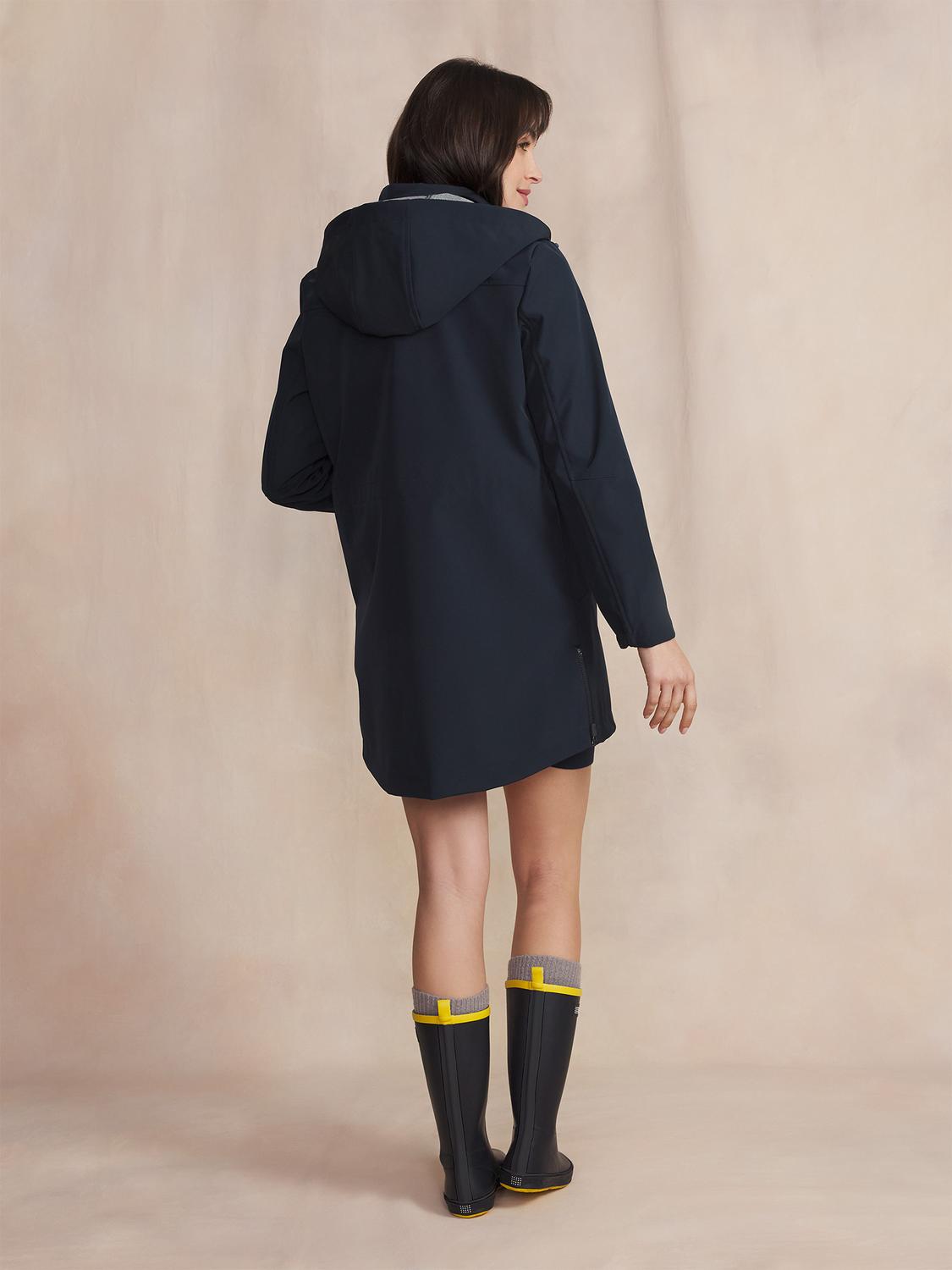Veste Longue Femme Imperméable A Capuche Bleu FANNYLON Veste Longue Femme Imperméable A Capuche Bleu FANNYLON