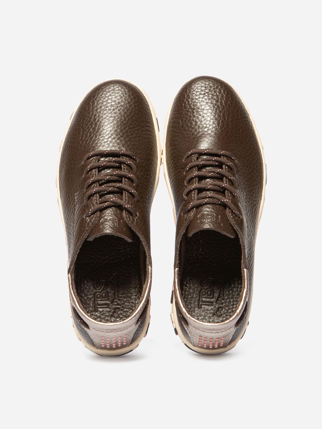 Tennis Femme Confort Cuir Camo Marron JAZARU Tennis Femme Confort Cuir Camo Marron JAZARU