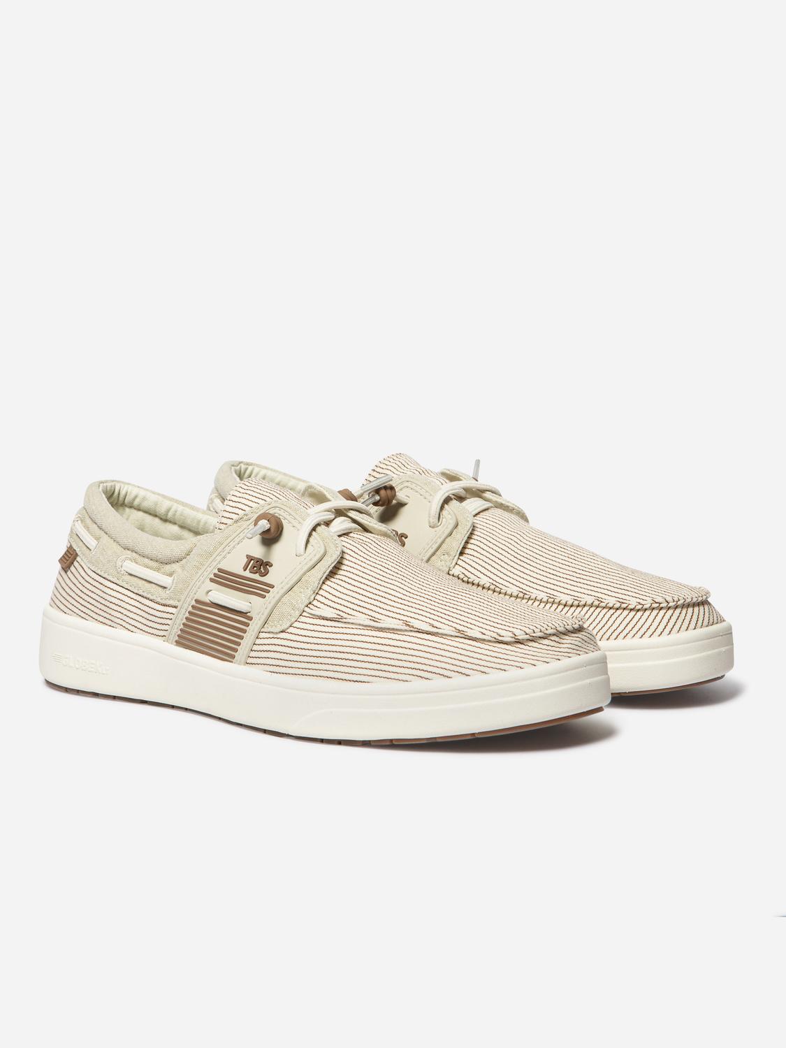 Chaussures bateau homme raye off-white GEOBOAT