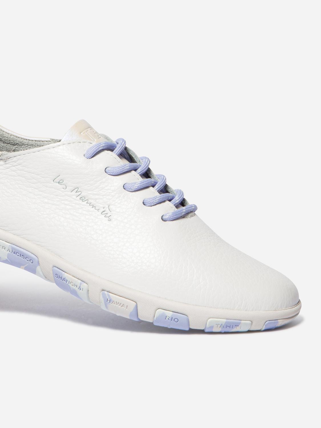 Women's leather sneakers White Iridescent Camo JAZARU