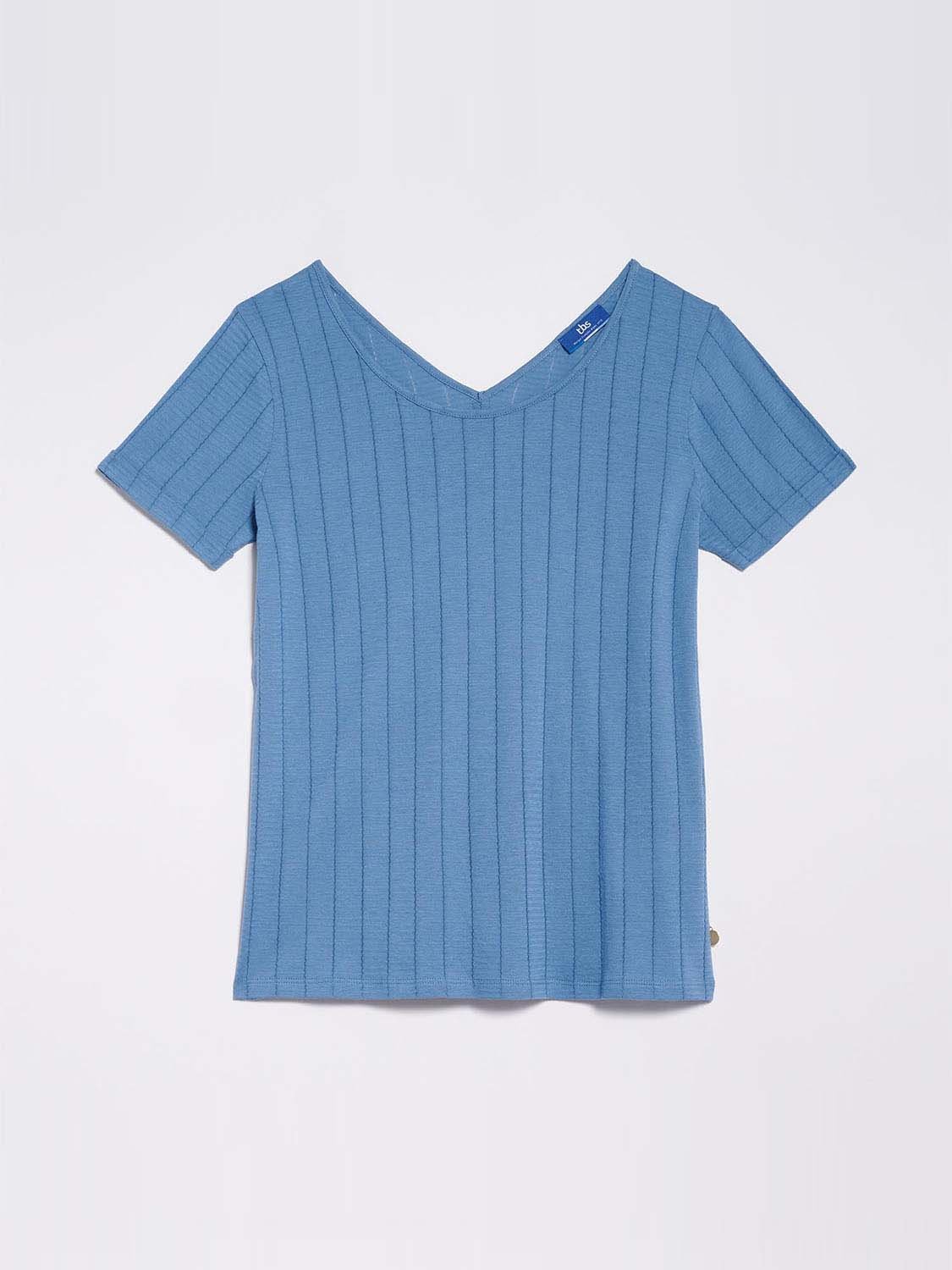 Tee-Shirt Femme Coton Fin Bleu Marine