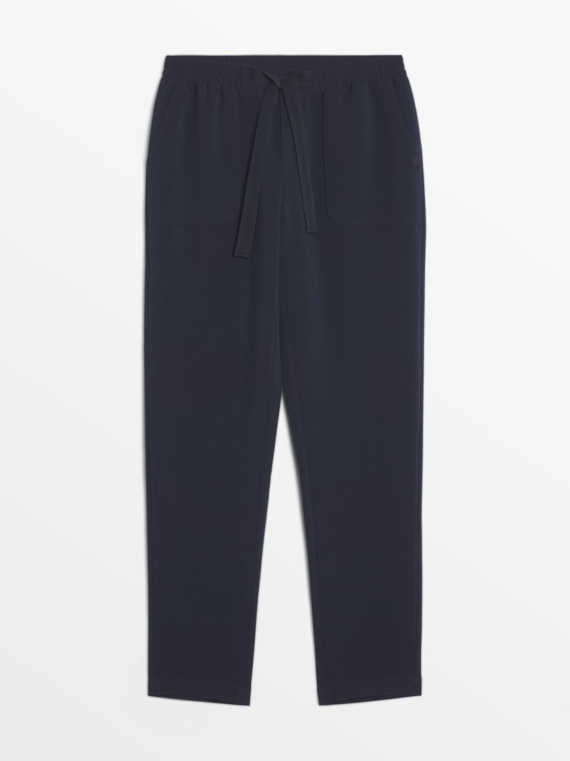 Pantalon Femme Fluide Ceinture Elastique Marine NOLWEPAN
