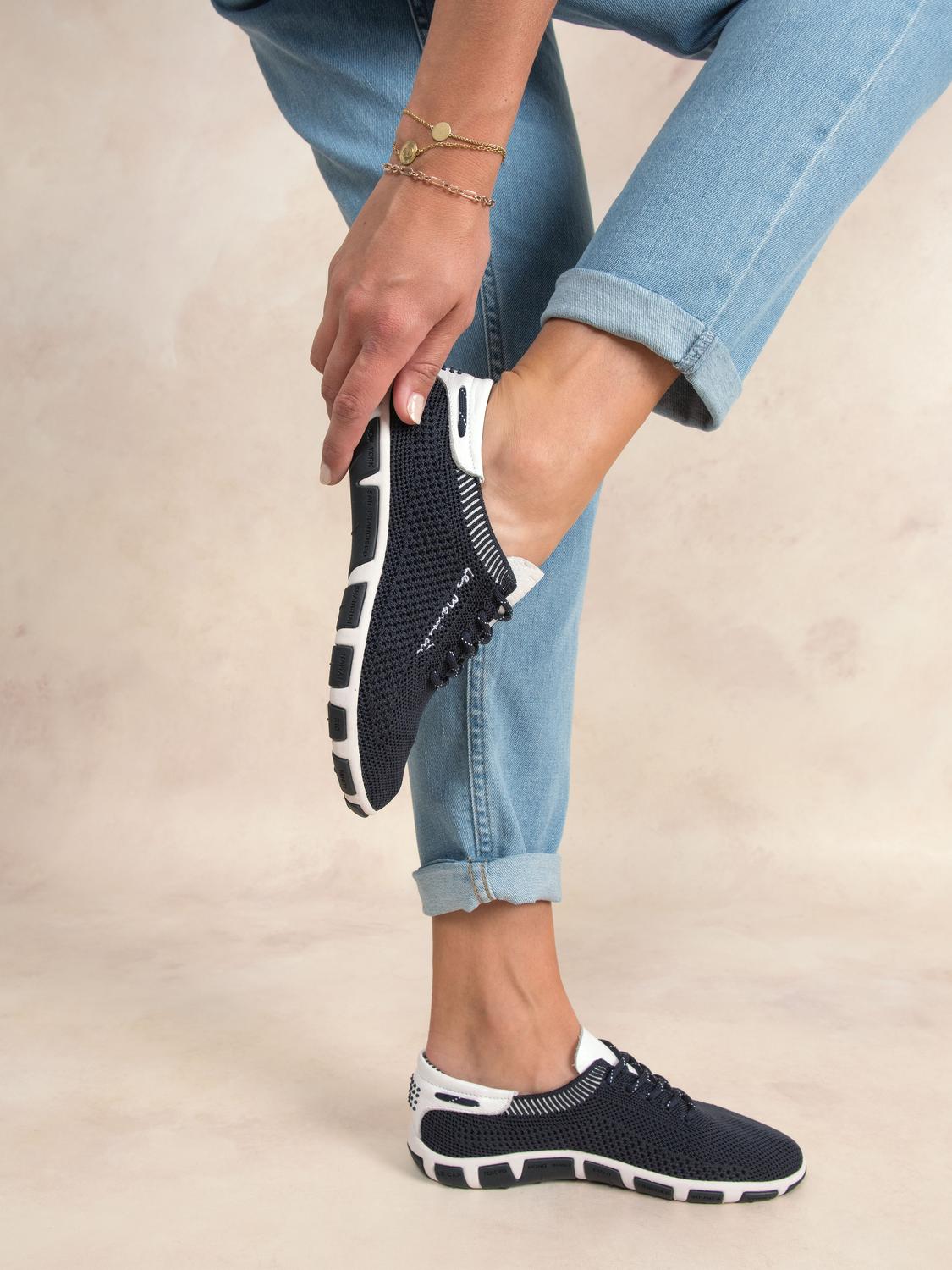 Tennis en toile femme raye baltic fonce JAZARIA