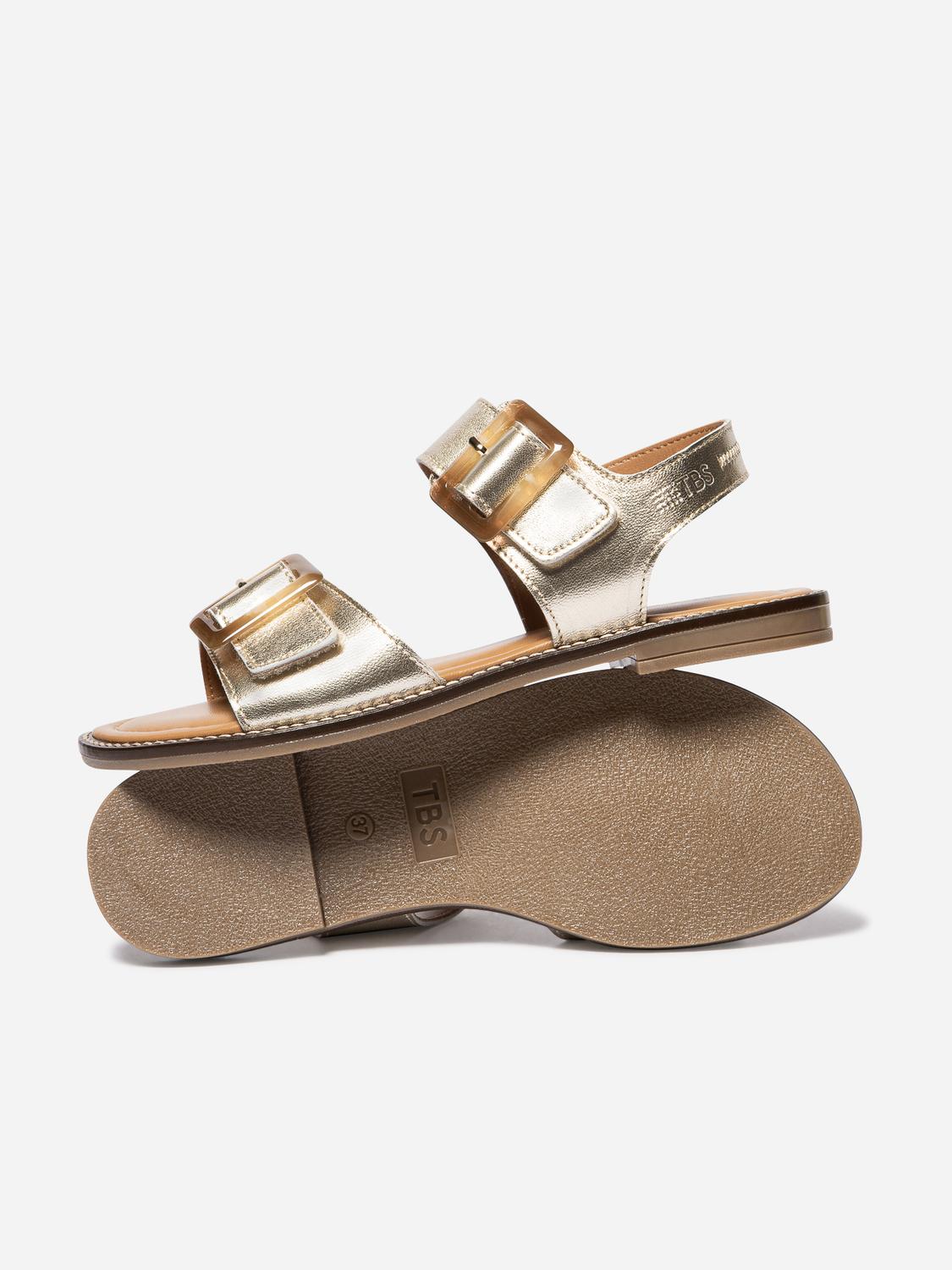 Sandales plates femme gold ABIGAEL