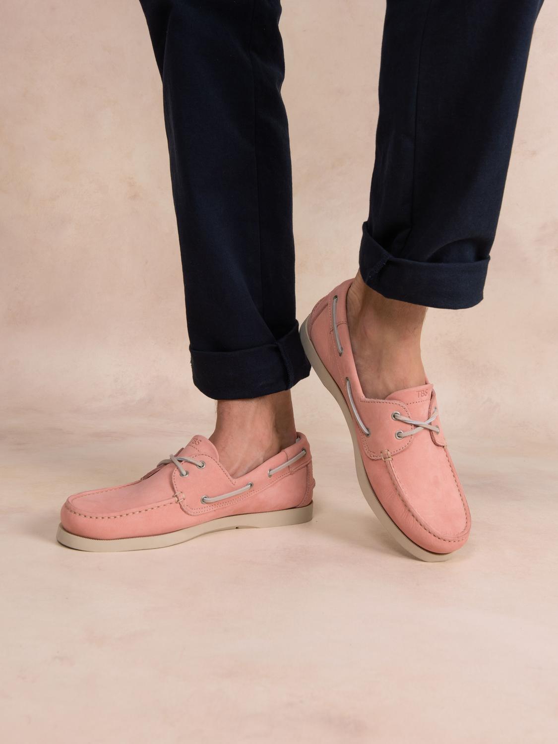Chaussures bateau homme rose PHENIS