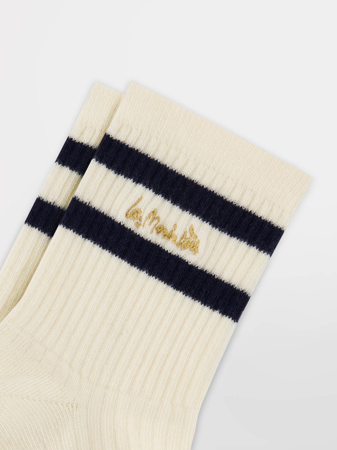 Chaussette Femme Textile Craie et Marine LOUASOC