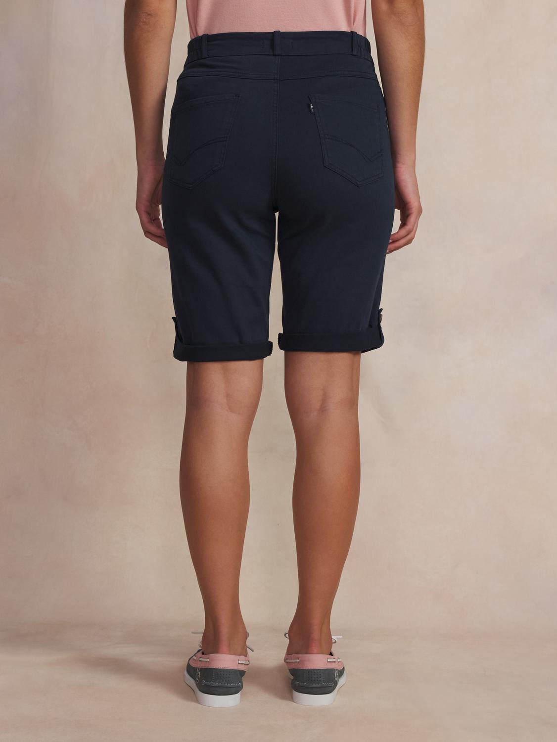 Bermuda Femme Ceinture Semi-élastiquée Bleu marine SINTAMID