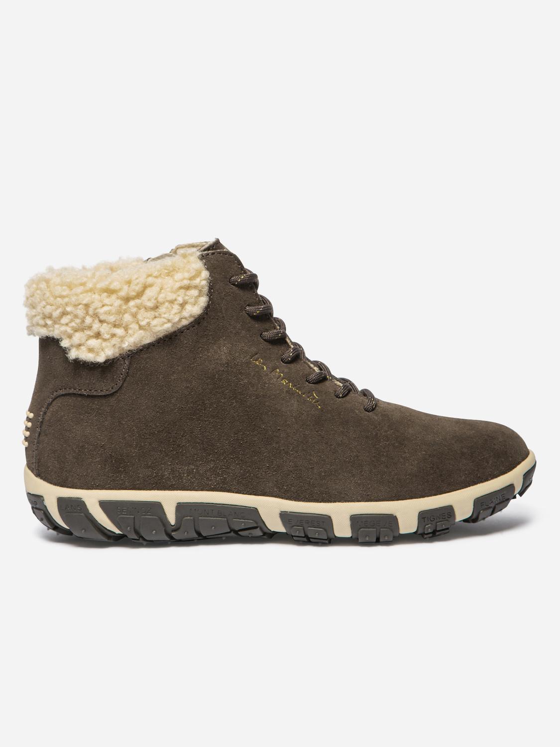 Bottines Femme Doublée Textile Cuir Chocolat JANISSA