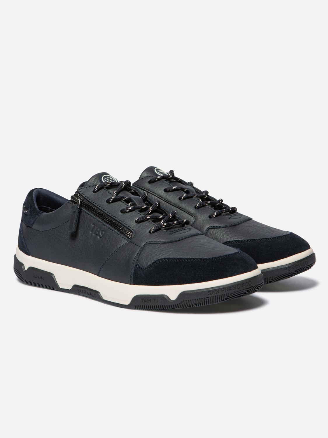 Tennis en cuir homme navy GEDEZIP