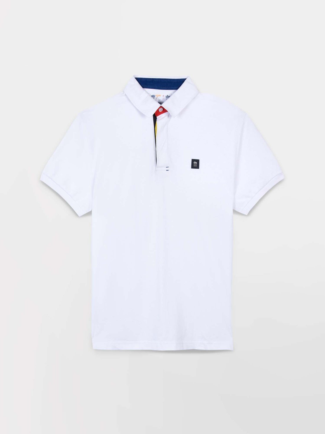 Polo Homme Coton Piqué Manches Courtes Blanc