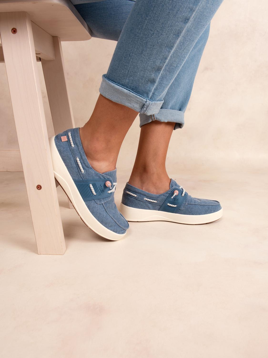 Chaussures bateau femme blue denim GEOFLOT