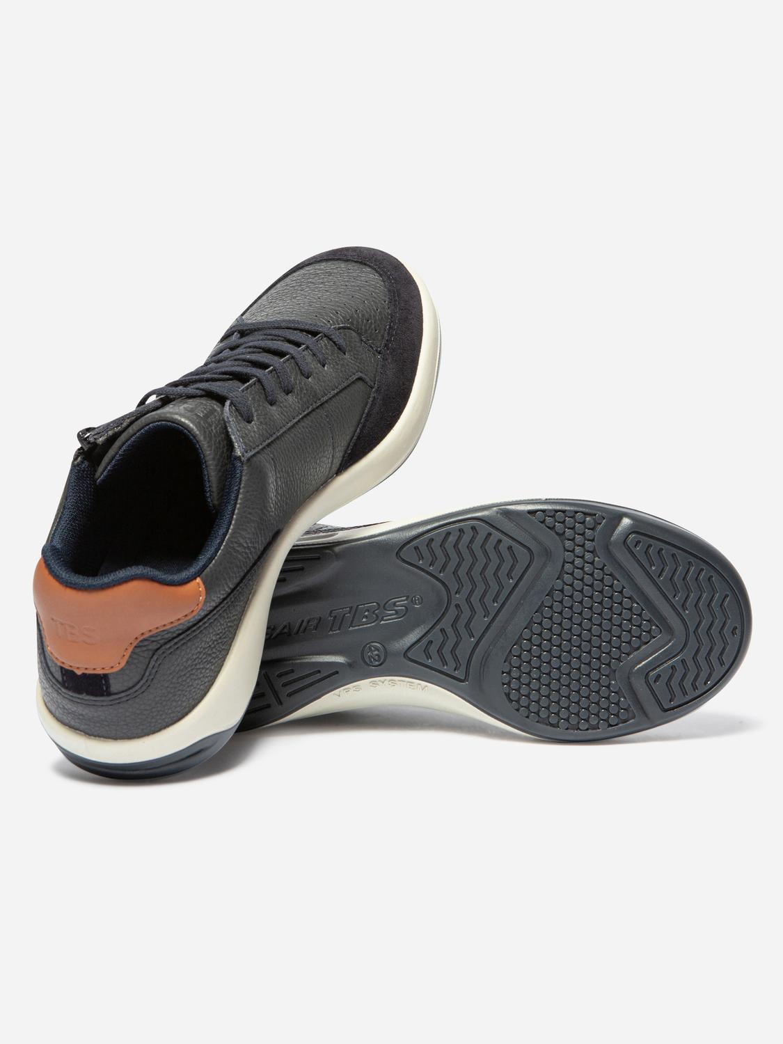 Baskets Homme Zippée Fabriquées en France Cuir Bleu ALLZIPP Baskets Homme Zippée Fabriquées en France Cuir Bleu ALLZIPP