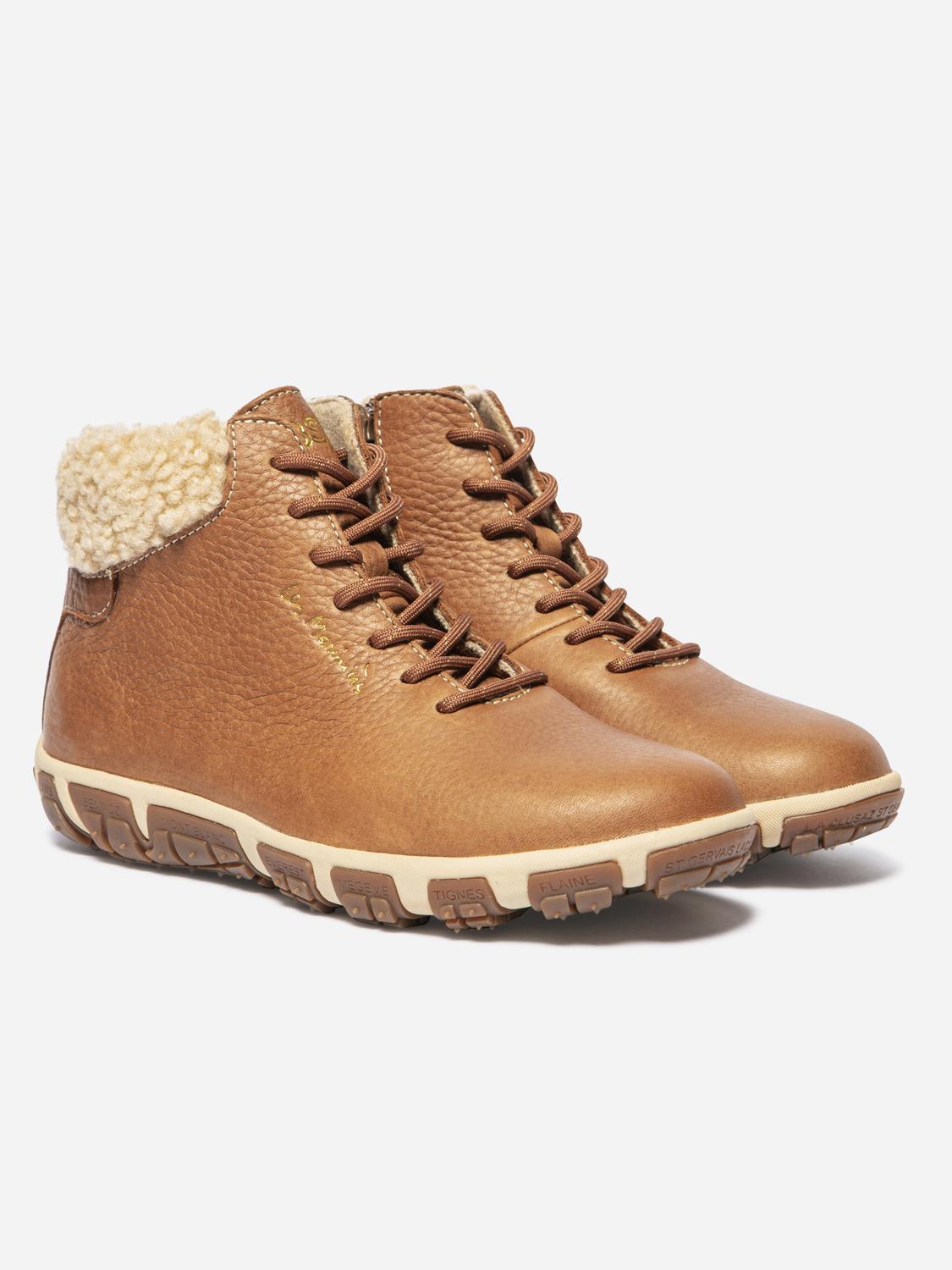 Bottines Femme Doublée Textile Cuir Tan JANISSA