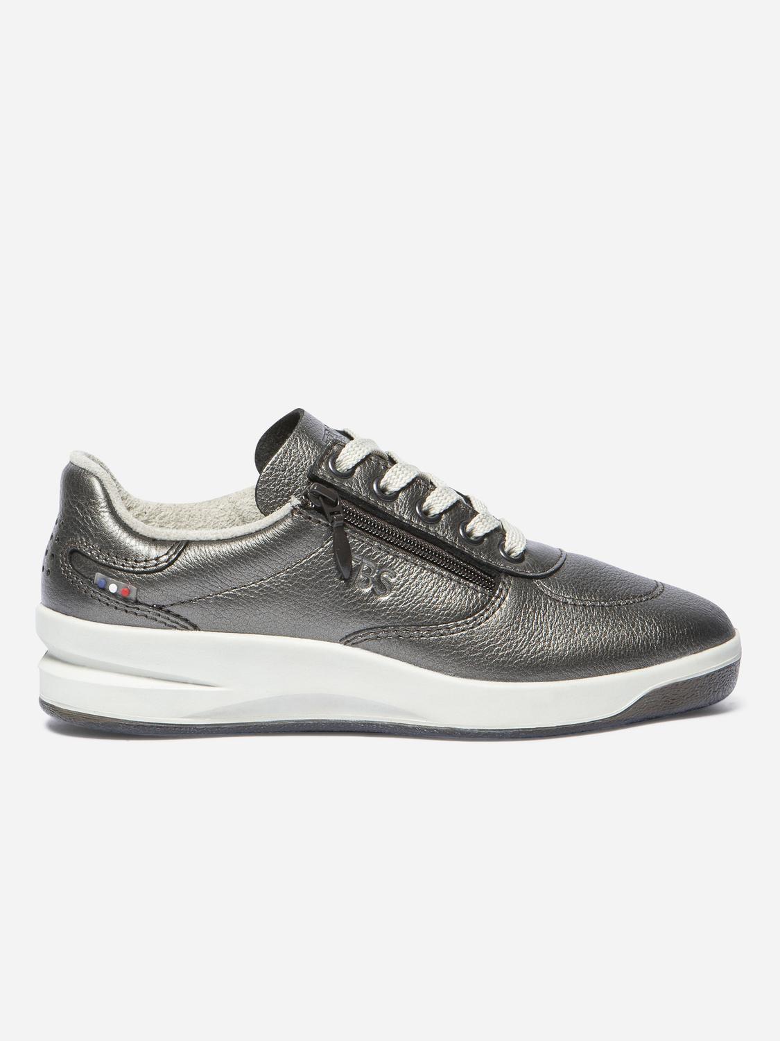 Baskets Zippées Femme Fabriquées en France Cuir Gris Baskets Zippées Femme Fabriquées en France Cuir Gris