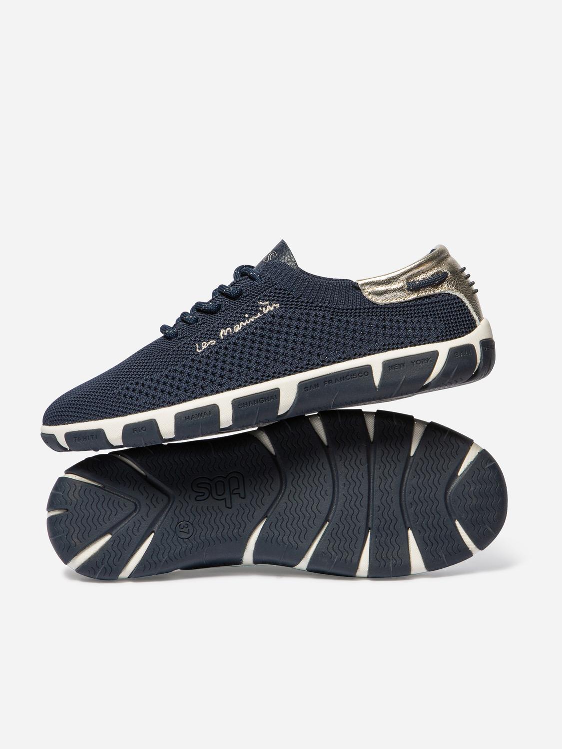 Tennis en toile femme navy et gold JAZARIA