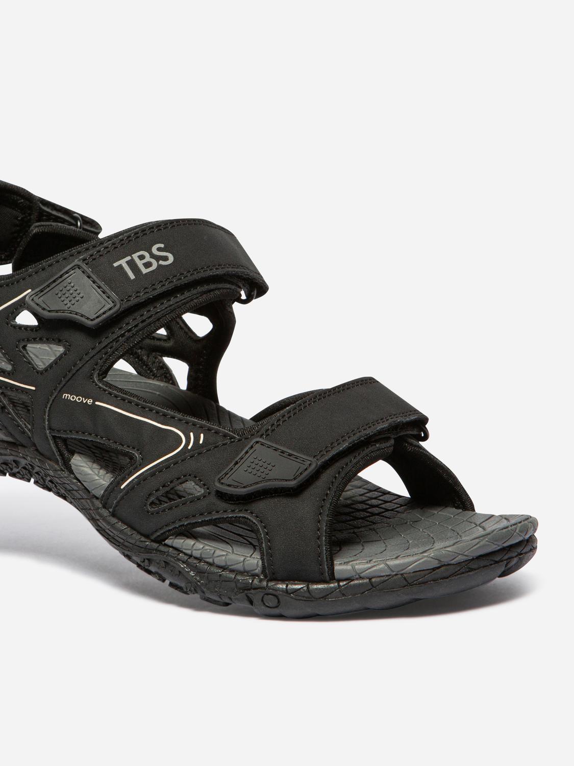 Sandales plates homme noir TREKMON