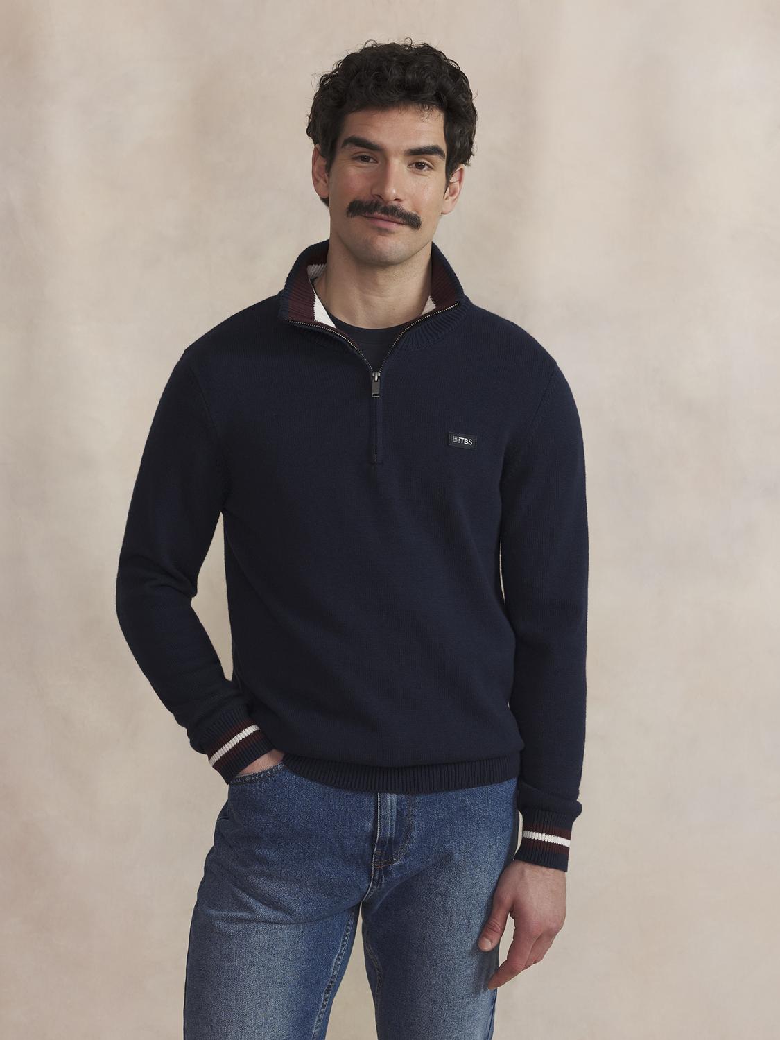 Pull Col Camionneur Homme Marine TATUMCAM