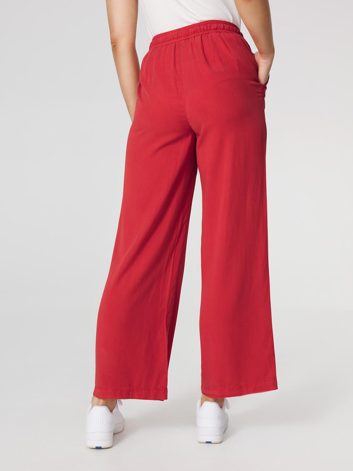 Pantalon Femme 100% Lyocell Cordon de ressérrage Ceinture Elastiquée Rouge MYRNOPAN