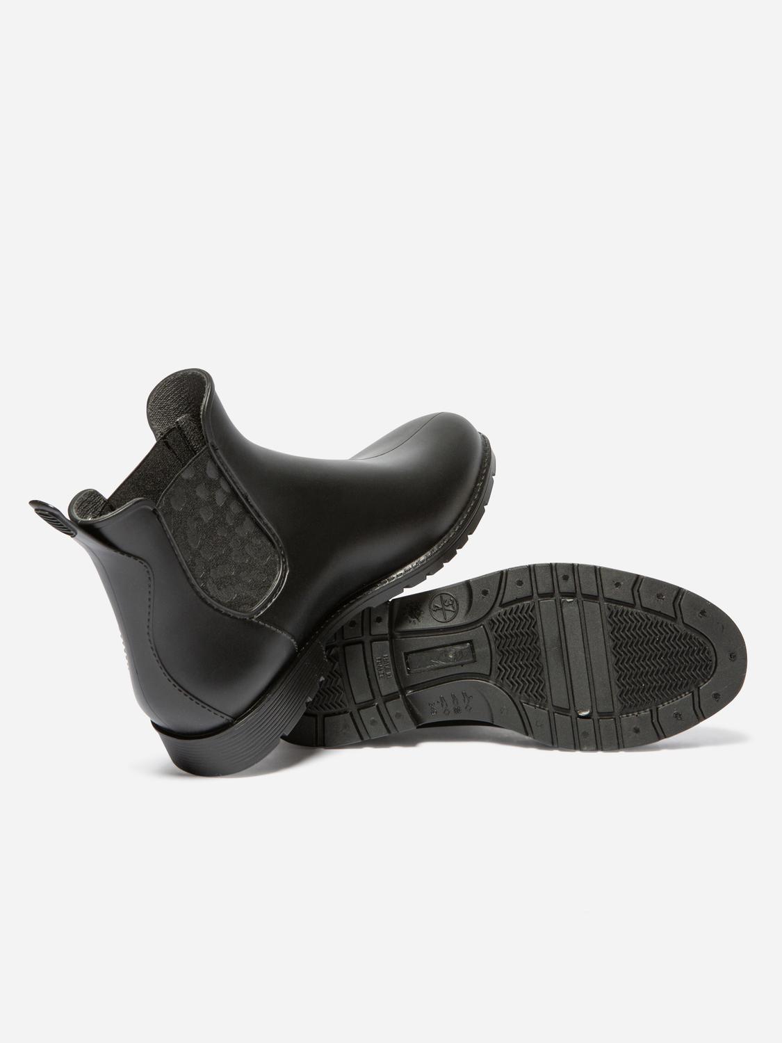 Bottines de Pluie Femme Fabriquées en France Noir JUMPING