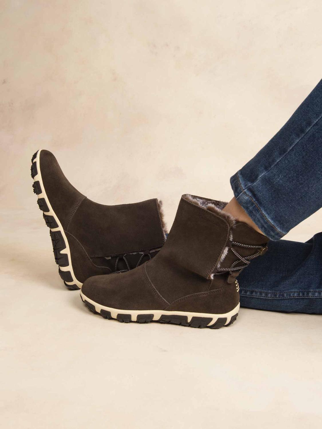 Boots Fourrées Femme Confort Cuir Marron JAZSNOW