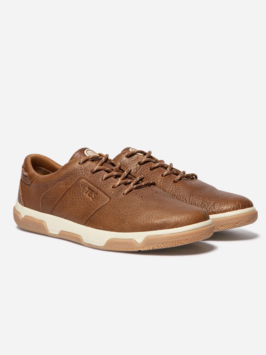 Tennis en cuir homme tabac GEDEONE