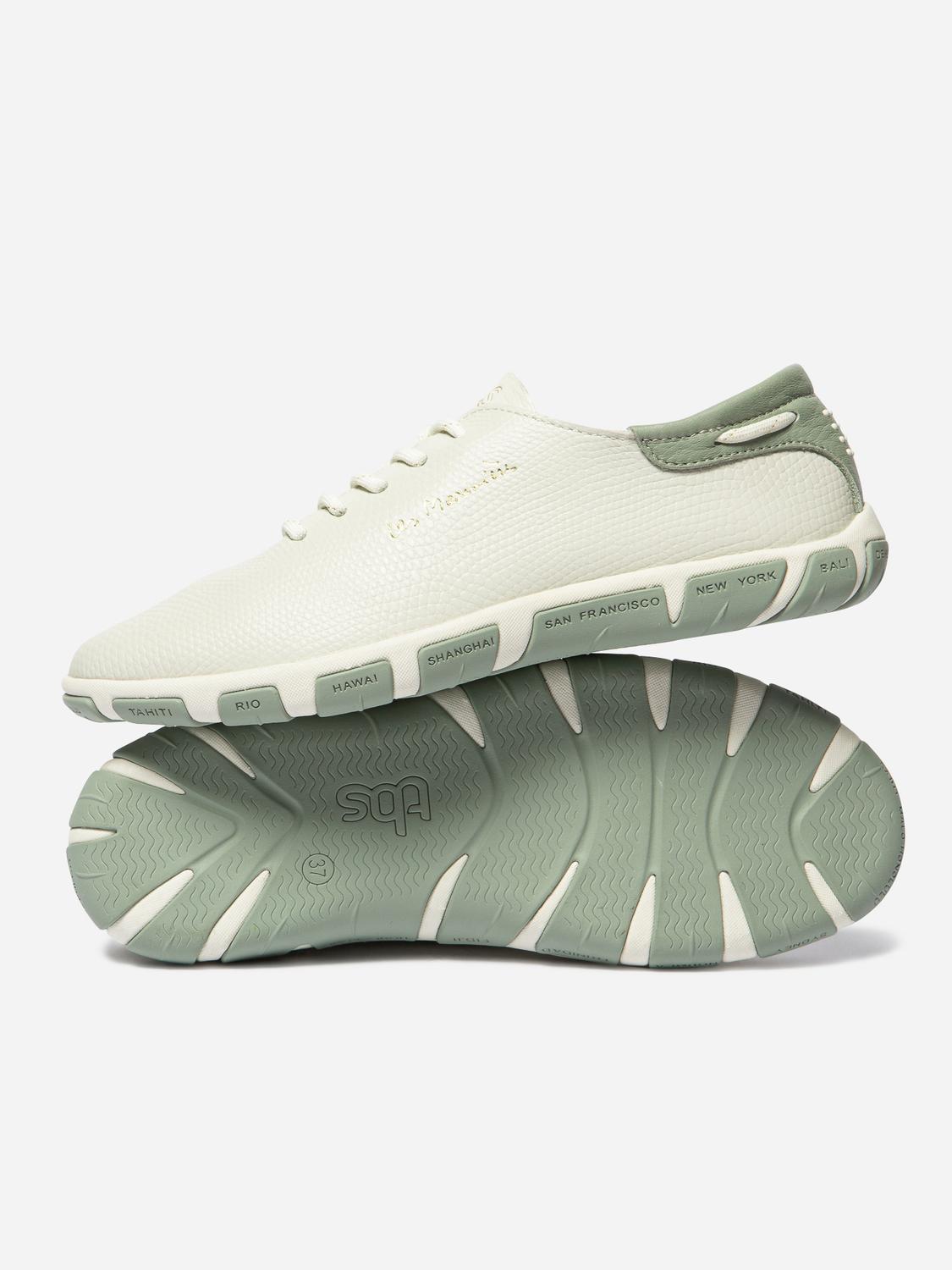 Women's canvas sneakers Python White and Clay JAZARU