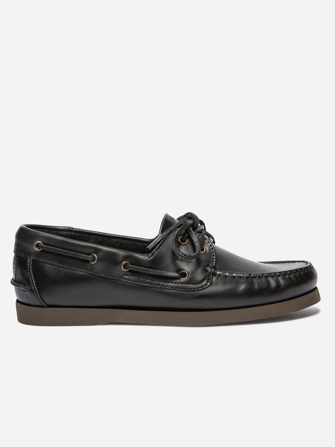 Chaussures Bateaux Homme Cuir Noir et Brun PHENIS