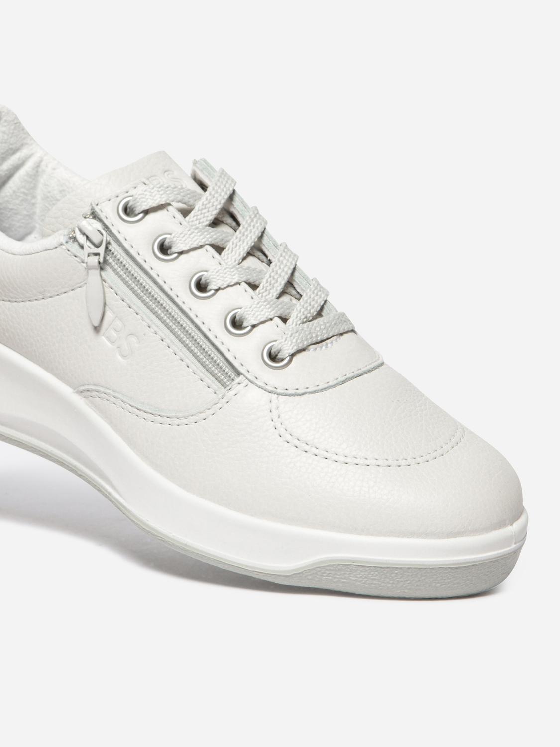 Women's leather sneakers White and Silver BRAZIP