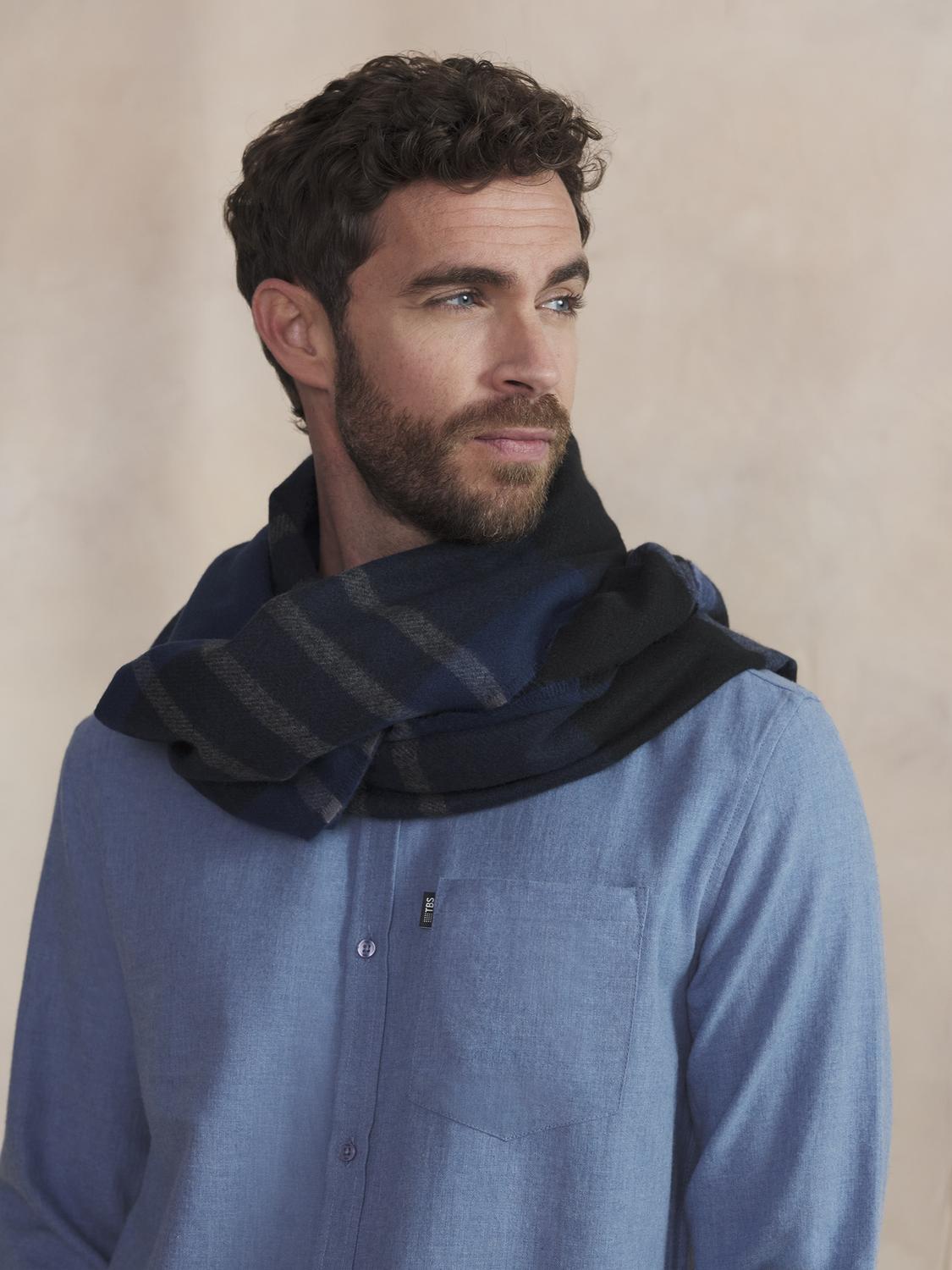 Écharpe Homme À Carreaux Bleu ETHANNE