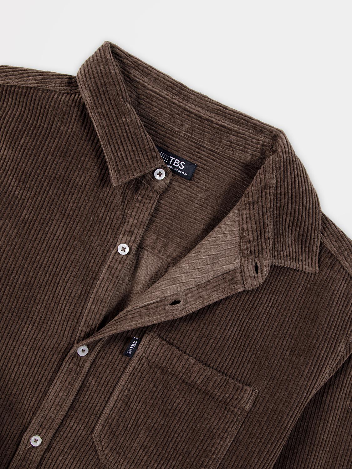 Chemise Homme Coton Brun MAEROCHE